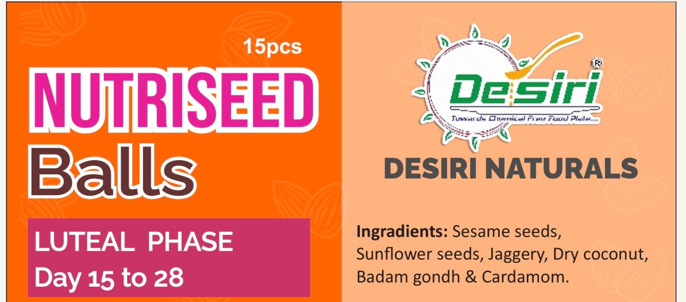 Desiri Naturals Nutriseed Balls packaging with ingredients 